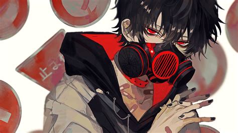 Anime Boy Gas Mask 4k 164 Wallpaper Pc Desktop