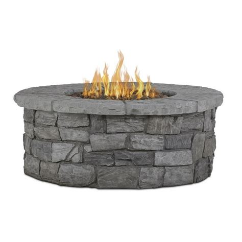 Sedona Round Propane Fire Table In Gray With Natural Gas Conversion Kit