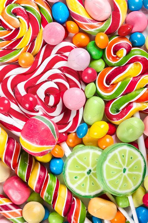 Colorful Lollipops And Candies Stock Photo Containing Candy And