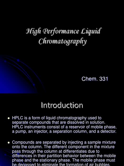High Performance Liquid Chromatographyppt High
