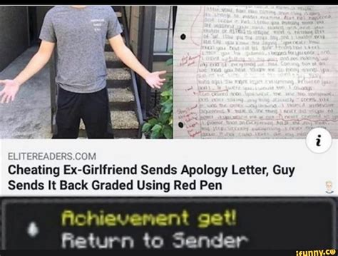 Elitereaders Cheating Ex Girlfriend Sends Apology Letter Guy Sends It Back Graded Using Red