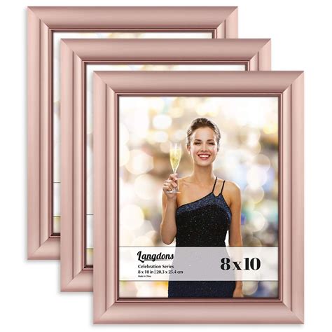 Langdon House 8x10 Picture Frames Rose Gold 3 Pack Contemporary
