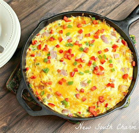 Squeeze together fistfuls of mixture; Western Omelette Frittata - New South Charm