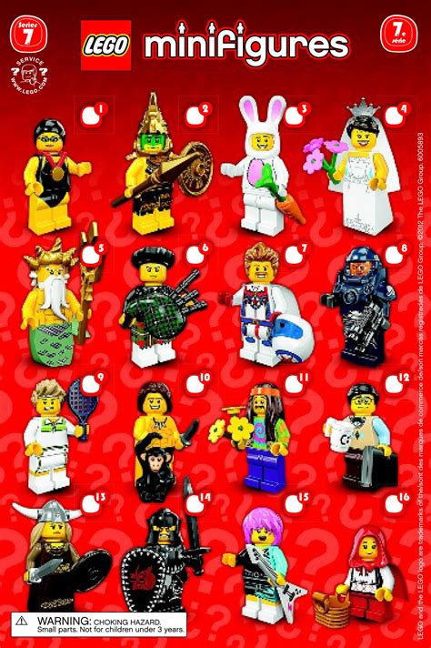 Lego minifigures series 7 mystery pack 1 random figure. Lego Minifigures Series 7 Insert List Checklist - Kids Time