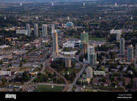Aerial View Of Surrey Central In Greater Vancouver British Columbia