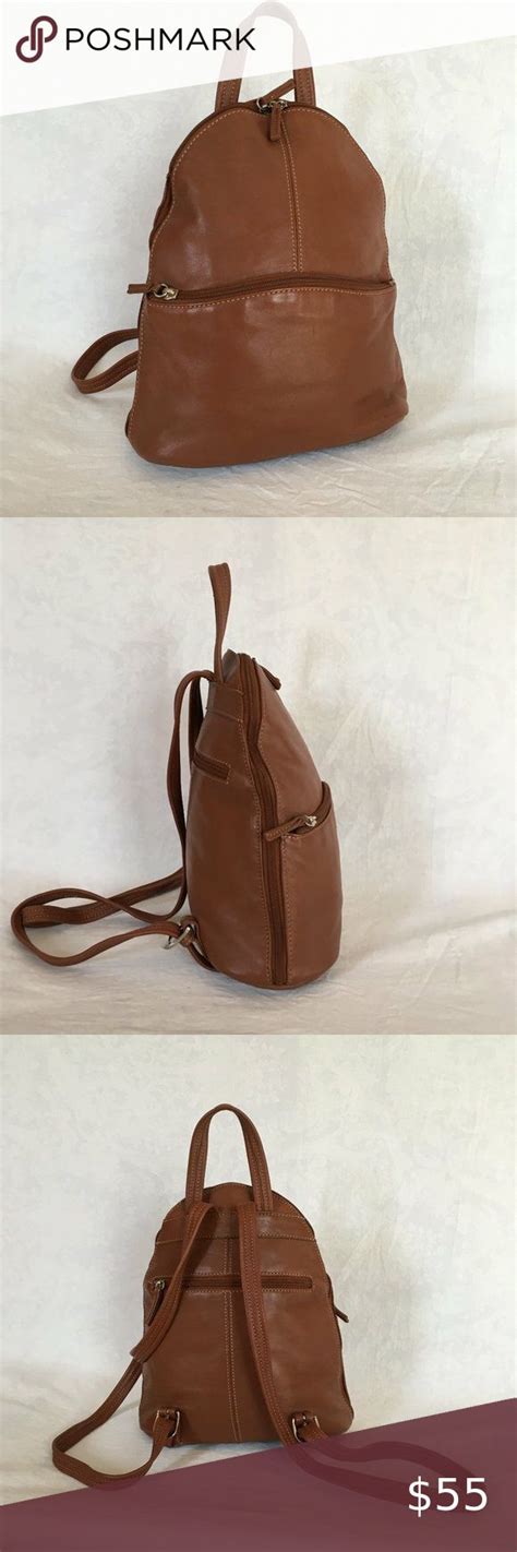 Tignanello Brown Leather Mini Backpack Purse