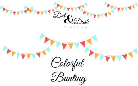 Colorful Bunting Vector Graphics On Creative Market