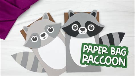 Raccoon Paper Bag Puppet Craft For Kids Youtube
