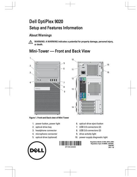 Dell Optiplex 9020 Setup And Features Manual Pdf Download Manualib