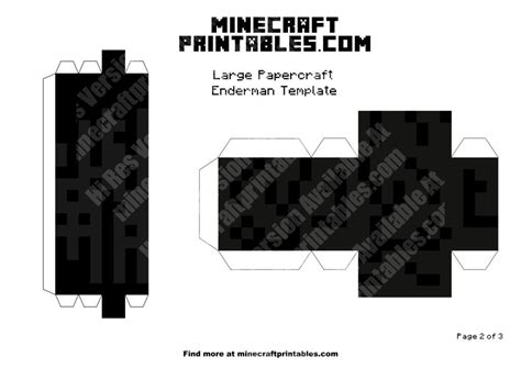 Enderman Printable Minecraft Enderman Papercraft Template
