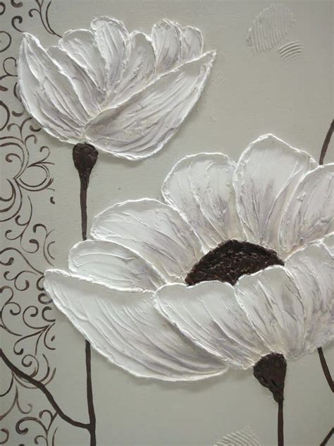 Cuadro Con Flores En Relieve Manualidades Painting Art Projects Diy
