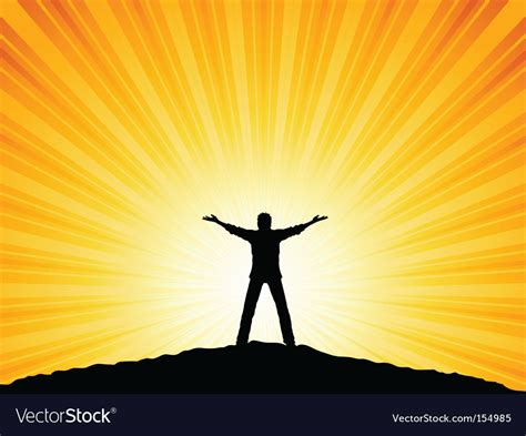 Silhouette Man With Arms Raised Vector Image By Kjpargeter Image