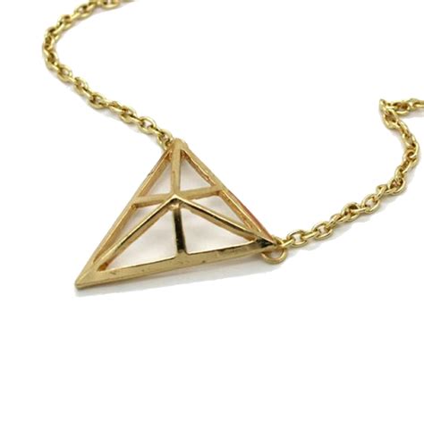 Retro Geometric Prism Cage Necklace