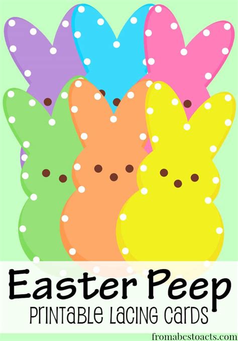 Easter Peep Printable Lacing Cards From Abcs To Acts