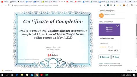 How To Get Udemy Certificate After Complete The Course May 2020 Udemy