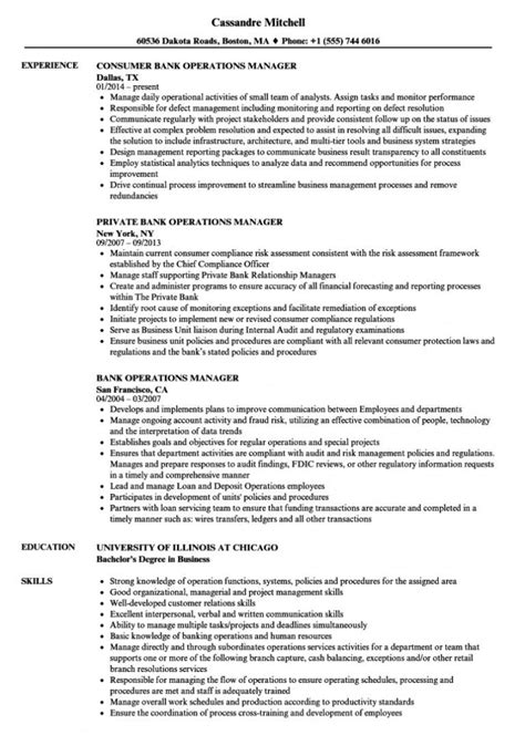 Maybe you would like to learn more about one of these? Bank Operations Manager Resume Samples Velvet Jobs ...