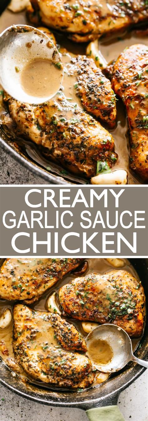 Creamy Garlic Sauce Chicken Recipe Easy Chicken Breasts Dinner Idea