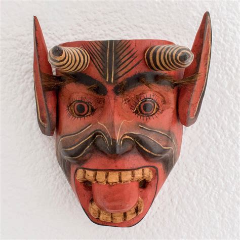 Unicef Market Hand Carved Cultural Wood Devil Mask From Guatemala