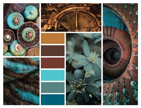 The following color schemes were generated by analyzing images in the yahoo image api. #135 :: circular in teal + bronze | Bronze color scheme ...