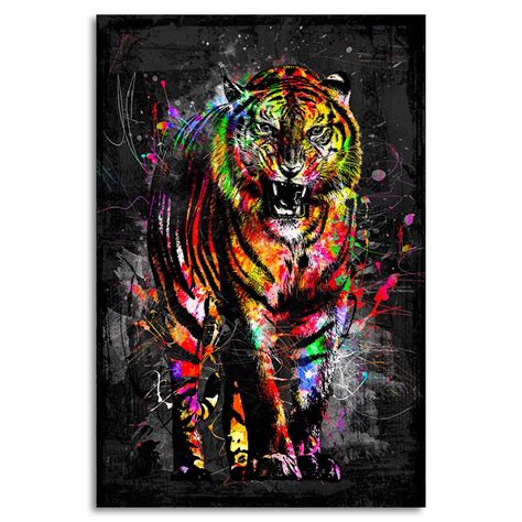 Wandbild Tiger abstrakt auf Leinwand Acrylglas Aludibond | Etsy