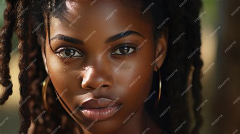 portrait d une belle fille africaine sur fond sombre photo premium