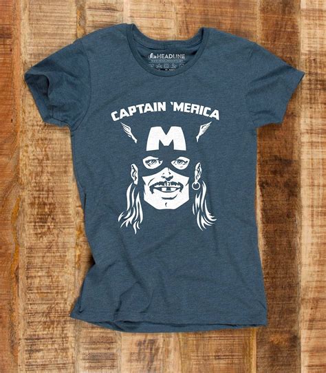Captain Merica Womens Funny T Shirt Headline Shirts