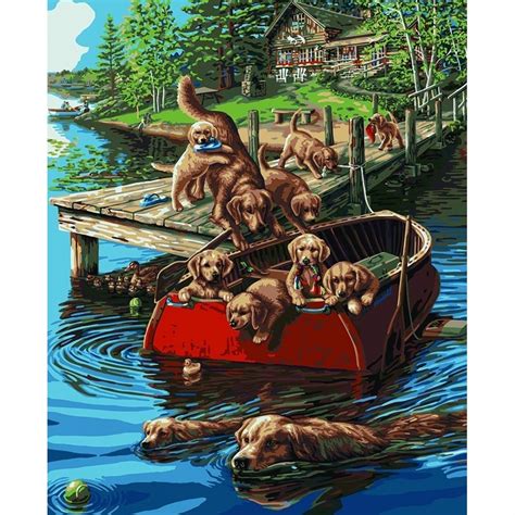 Dog Paddle Paint By Numbers Uk