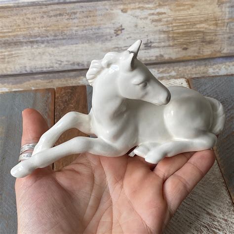 Rare Early Goebel Porcelain White Horse Foal Reclining Etsy