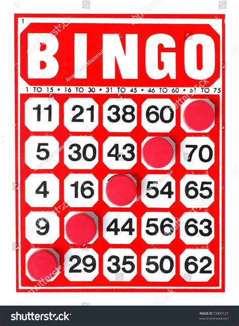 Red Bingo Card Winning Chips Stock Photo 73899127 Shutterstock