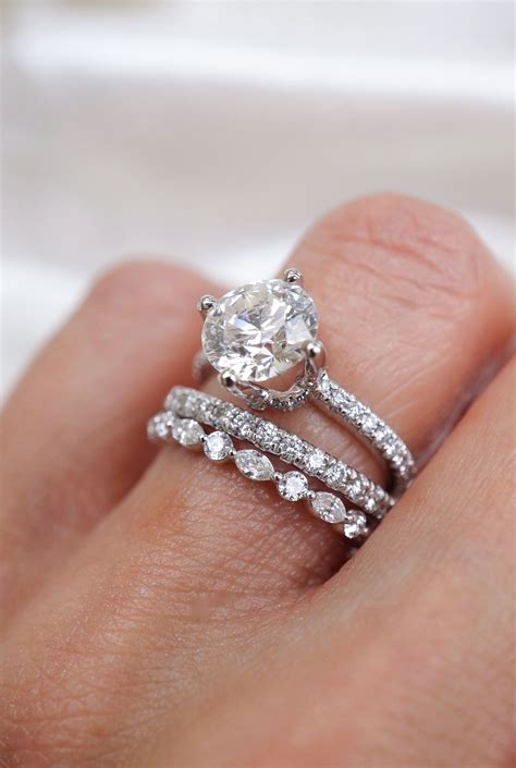Diamond Ring Stack Round Diamond Engagement Rings Stackable Wedding