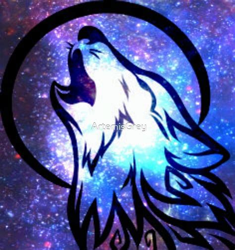 Galaxy Howling Wolf By Artemisgrey Redbubble