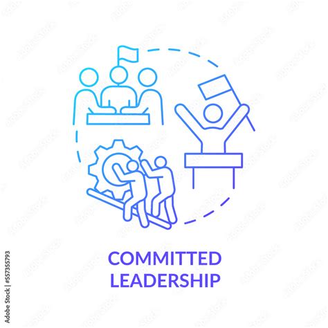 Committed Leadership Blue Gradient Concept Icon Leader Skills