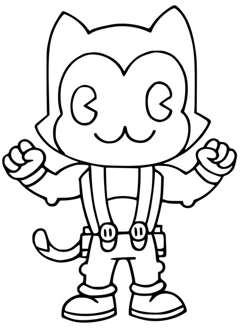 Toon Meowscles From Fortnite Coloring Page