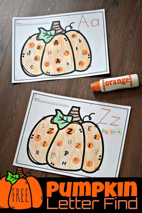 Free Pumpkin Letter Find Super Cute Alphabet Printable To Help Prek