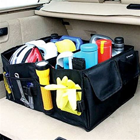 1pc Auto Finishing Box Car Trunk Bag Storage Box In Nets From