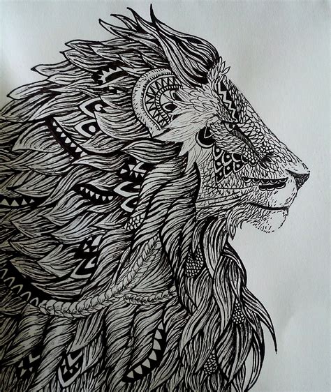 Zentangle Lion Зентангл Животные Раскраски