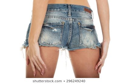 Sexy Woman Jeans Shorts Foto Stok Shutterstock