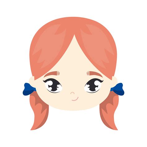 Head Of Cute Little Girl Avatar Character 649857 Vector