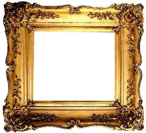 An Ornate Gold Frame With White Background