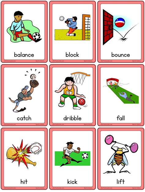 Sports Flashcards Esl Flashcards