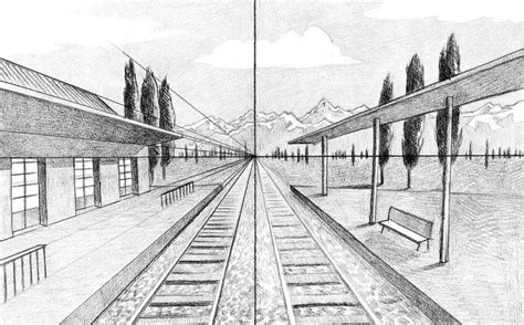 Train Perspective Drawing At Explore Collection Of