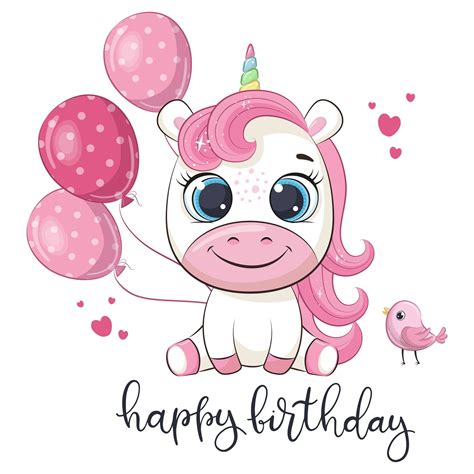 Unicorn Birthday Clipart Png Eps Girls Birthday Party Clipart Cute