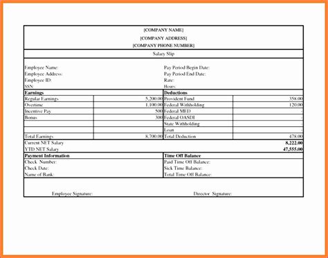 12 Salary Slip Excel Template Excel Templates