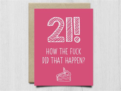 Funny 21st Birthday Card For Sister Brother Boyfriend Best Friend 21st