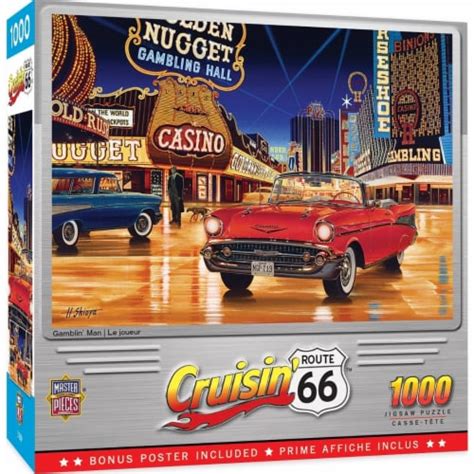 Masterpieces Cruisin Route 66 Gamblin Man 1000 Piece Jigsaw Puzzle
