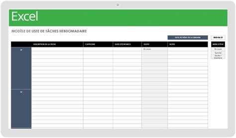 Mod Les Excel Gratuits De Plannings Hebdomadaires Smartsheet