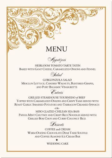 Image Result For Beautiful 3 Course Table Menu Designs Wedding Menu