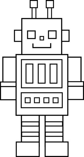 Cute Colorable Robot - Free Clip Art