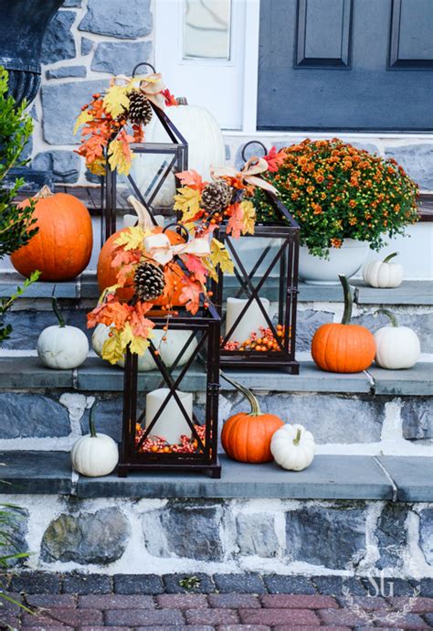 Outdoor Fall Decorating With Lanterns And A Giveaway