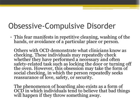 Types Of Obsessive Compulsive Disorder